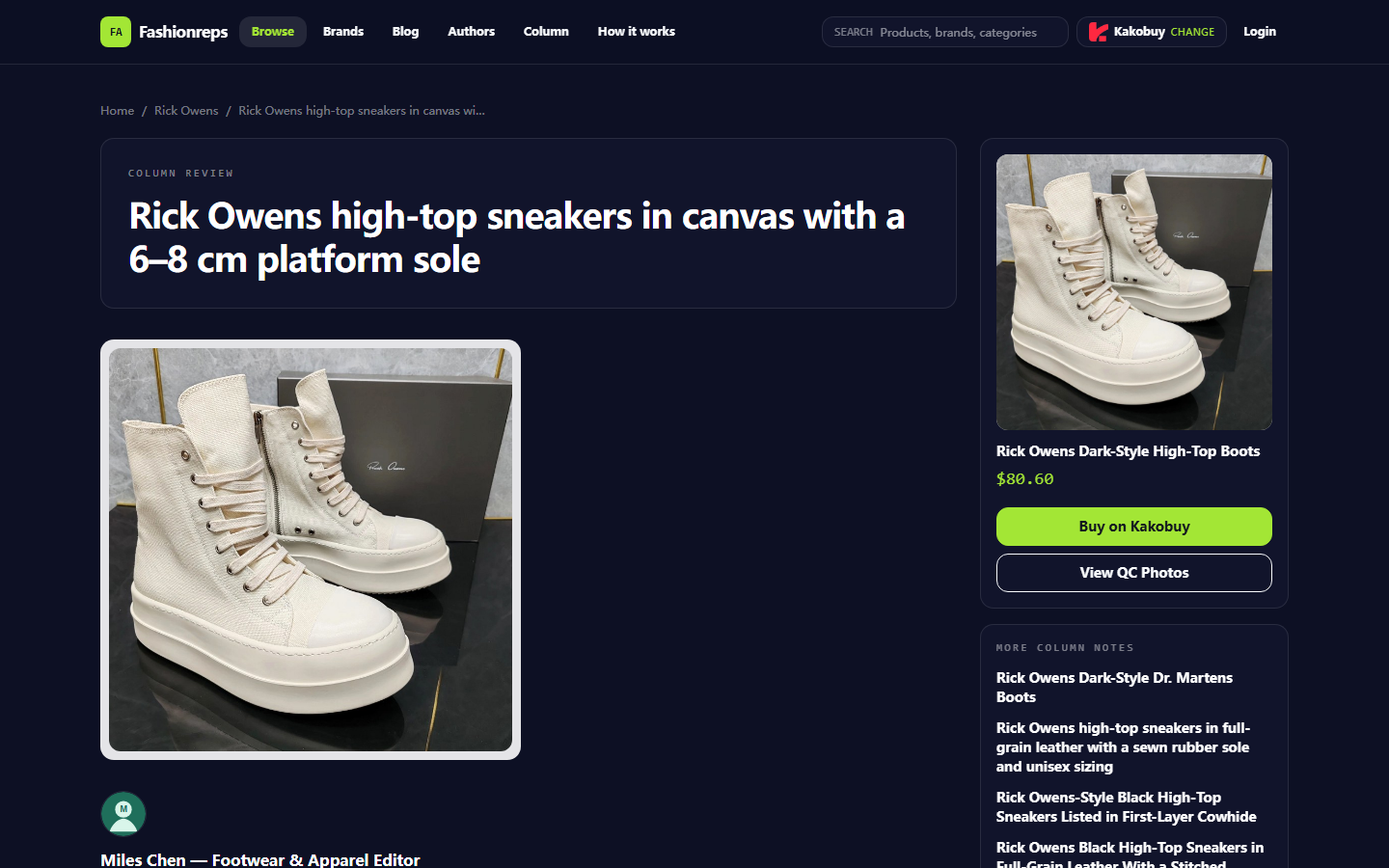 Rick Owens Boots: Cross-Border Buying Comparison