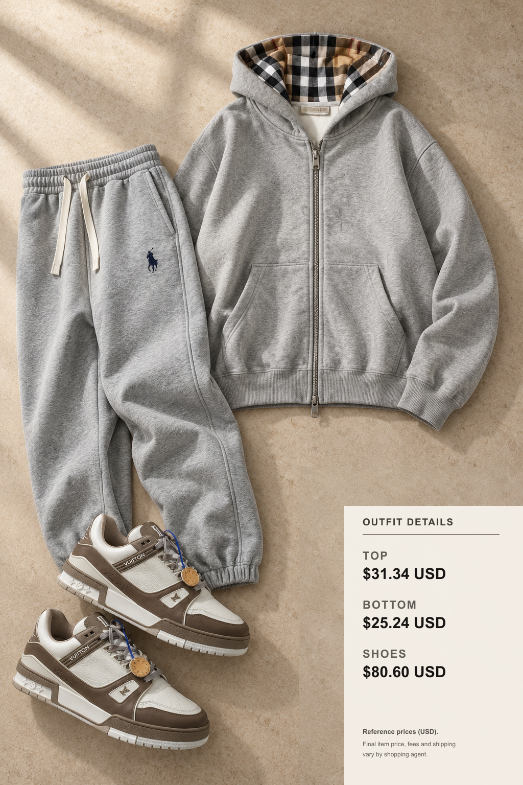 Versace Hoodie: Three Fall-Winter Styles outfit 2 editorial flat lay for fashionreps