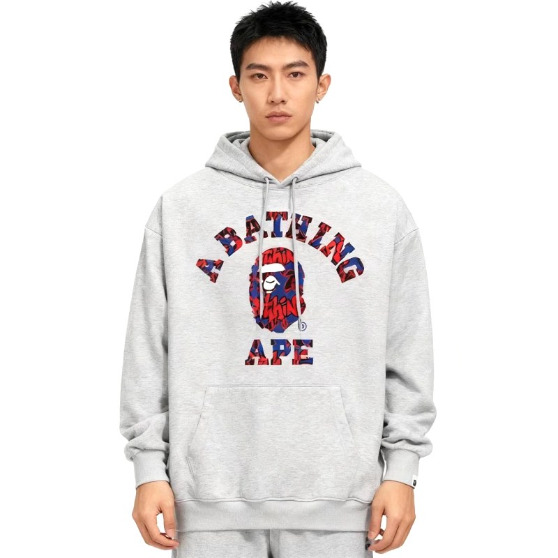 Bape White Hoodie in Relaxed Streetwear Style: Weighed, Calipered and Cold-Washed