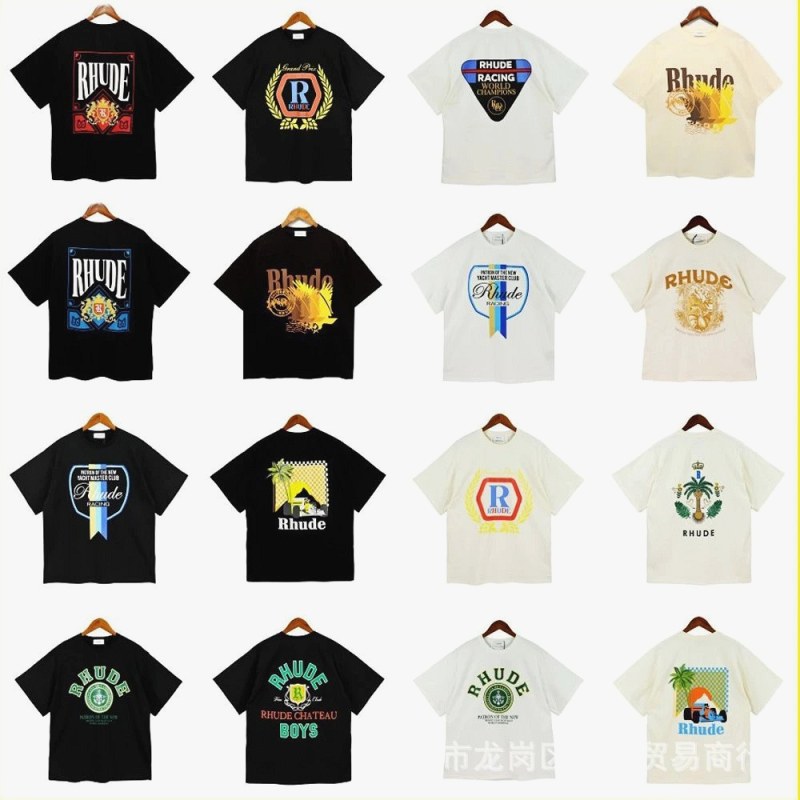 Rhude Trendy T-Shirts with Various Printed Designs Review: A 240g Cotton Tee, Measured at Our Desk